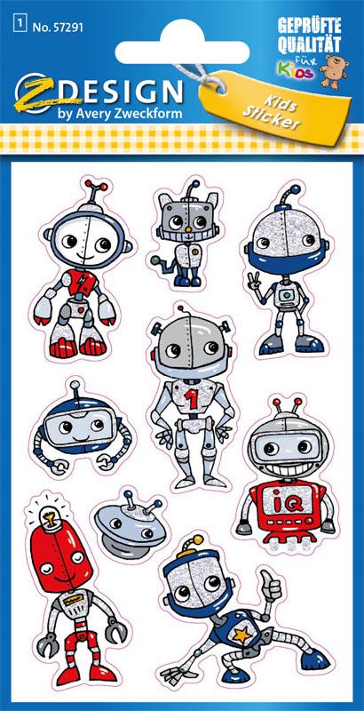 Glitter Sticker Robot 9 Stickers